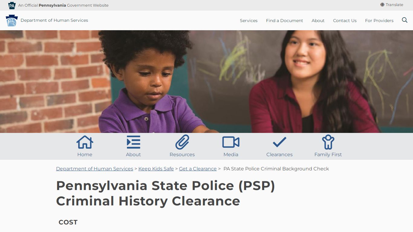 PA State Police Criminal Background Check - Department of Human Services